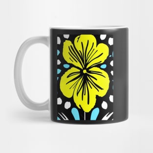 STUNNING YELLOW FLOWERS BLACK BACKGROUND Mug